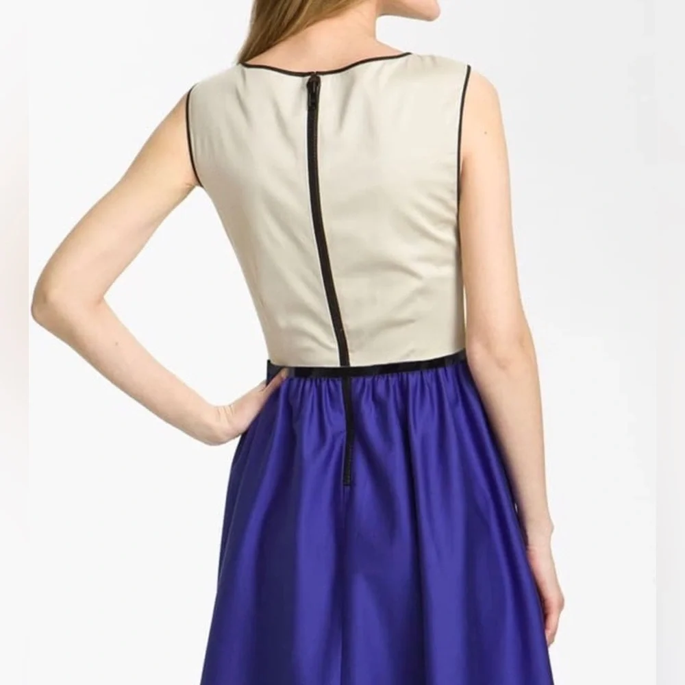 Kate Spade Classic Fit & Flare Dress • Size 8 • Vintage Two-Tone Blue & Cream